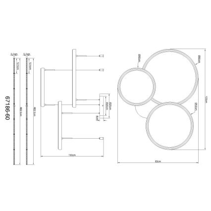 Globo - LED Hämardatav lühter LED/55W/230V 2700-6000K must + kaugjuhtimispult