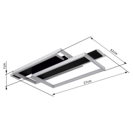 Globo - LED Laevalgusti LED/40W/230V 62x27 cm matt kroom/must