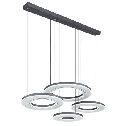 Globo - LED Hämardatav lühter LED/80W/230V 2700-6000K must + kaugjuhtimispult