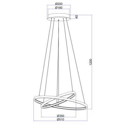 Globo - LED Hämardatav lühter 2xLED/21W/230V