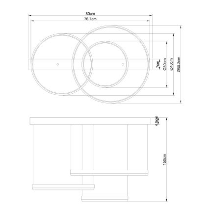 Globo - LED Hämardatav lühter LED/55W/230V 2700-6500K + kaugjuhtimispult