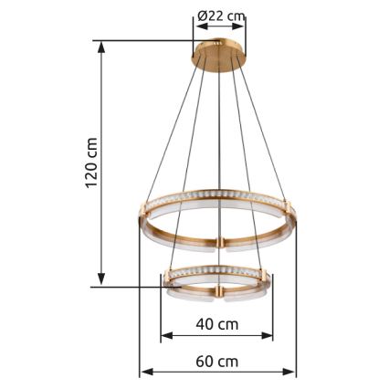 Globo - LED Hämardatav kristall-lühter LED/78W/230V 2700K-6000K + kaugjuhtimispult