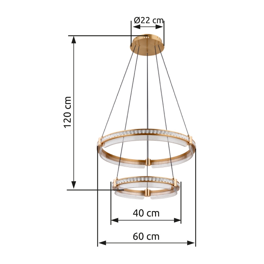 Globo - LED Hämardatav kristall-lühter LED/78W/230V 2700K-6000K + kaugjuhtimispult