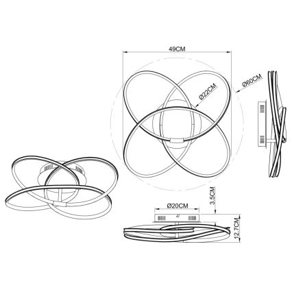 Globo - LED Kinnitatav lühter LED/30W/230V