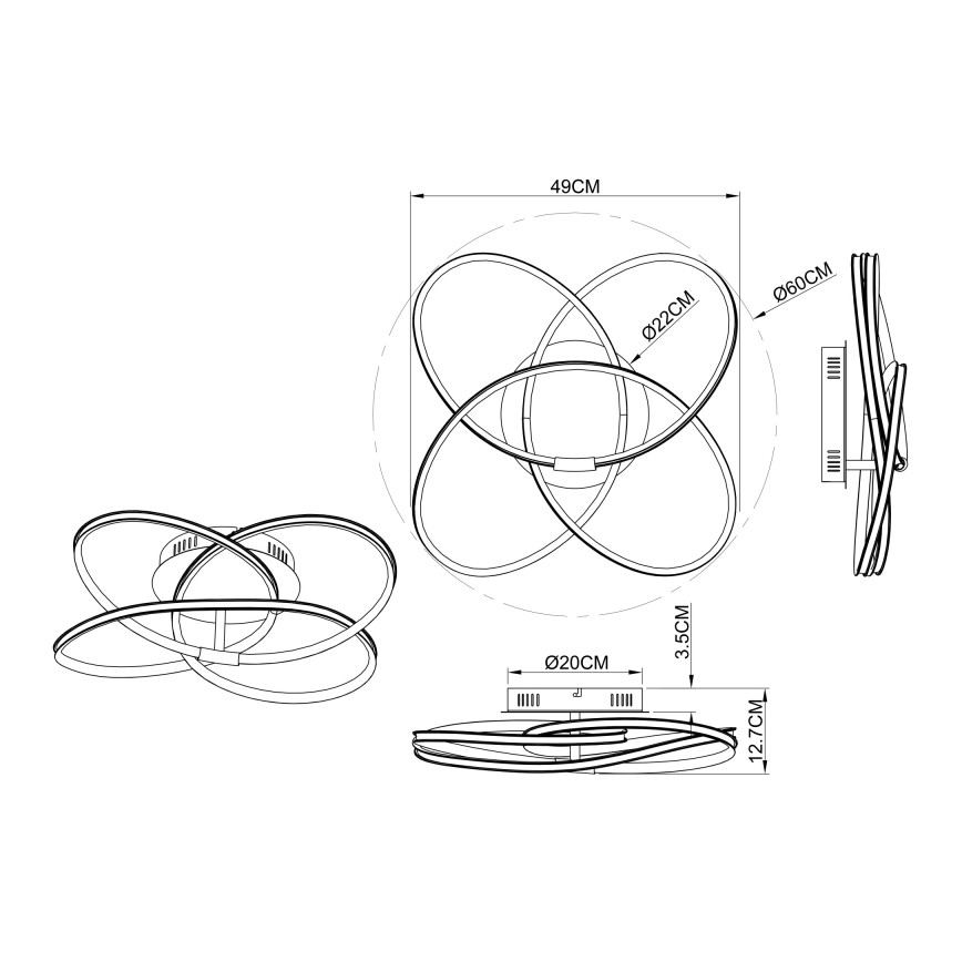 Globo - LED Kinnitatav lühter LED/30W/230V