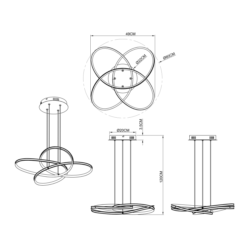 Globo - LED Lühter LED/30W/230V