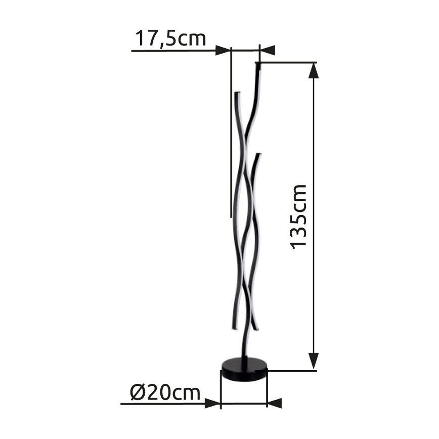 Globo - LED Põrandalamp LED/28W/230V 3000K must