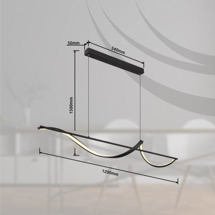 Globo - LED Lühter LED/24W/230V 3000K must