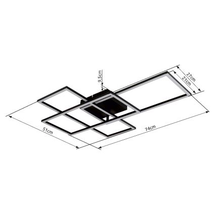 Globo - LED Hämardatav laevalgusti LED/40W/230V 2700-6500K 51x74 cm Wi-Fi Tuya + kaugjuhtimispult
