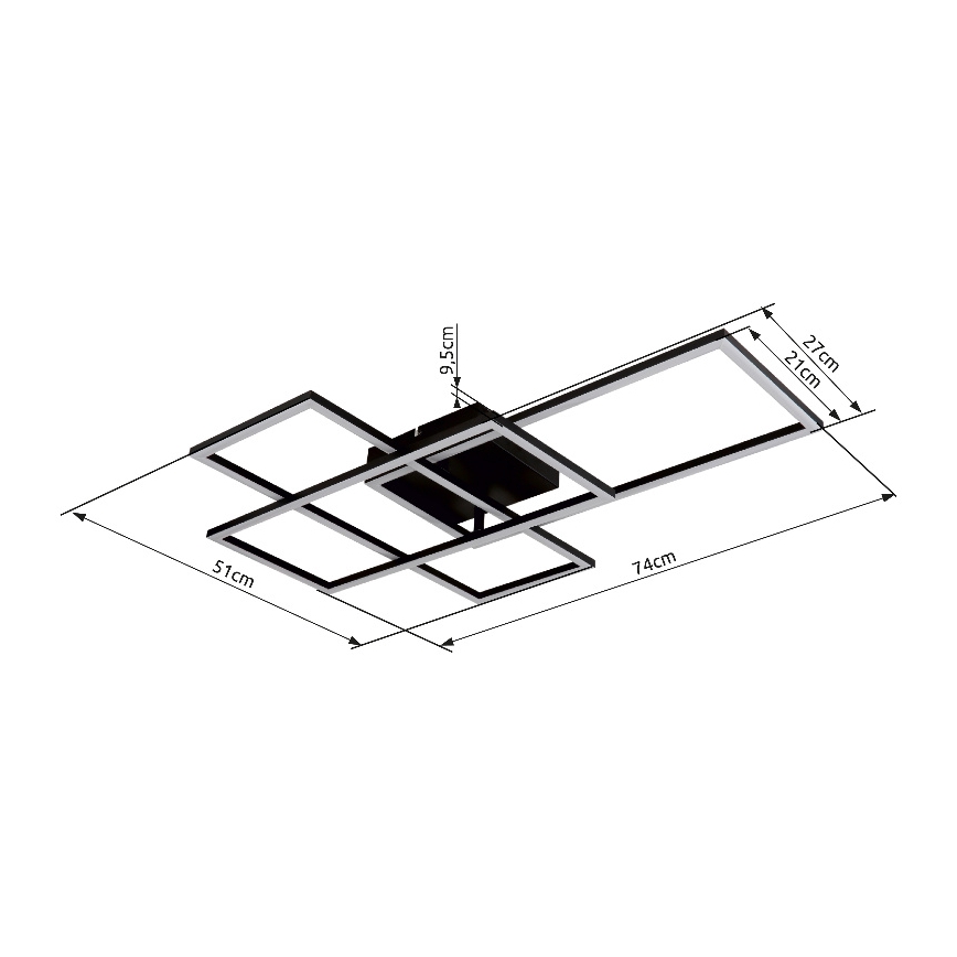 Globo - LED Hämardatav laevalgusti LED/40W/230V 2700-6500K 51x74 cm Wi-Fi Tuya + kaugjuhtimispult