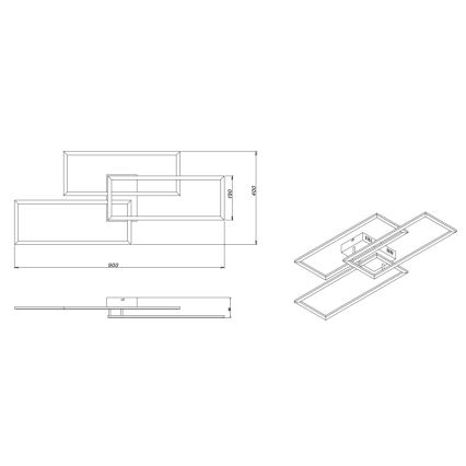 Globo - LED Hämardatav pinnale kinnitatav lühter LED/58W/230V 3000-6000K + kaugjuhtimispult