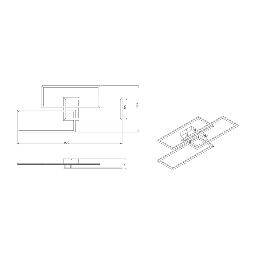 Globo - LED Hämardatav pinnale kinnitatav lühter LED/58W/230V 3000-6000K + kaugjuhtimispult