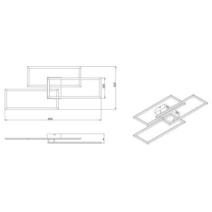 Globo - LED Hämardatav laevalgusti LED/58W/230V 2700-6500K Wi-Fi Tuya + kaugjuhtimispult