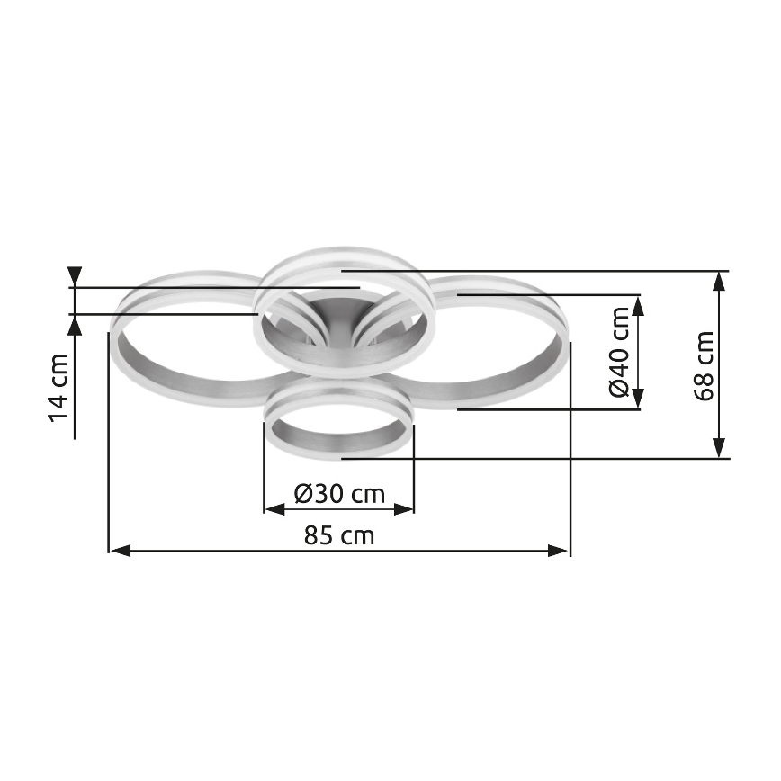 Globo - LED Hämardatav laevalgusti LED/90W/230V 2700-6000K 68x85 cm + kaugjuhtimispult