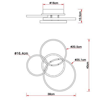 Globo - LED Pinnale kinnitatav lühter LED/30W/230V