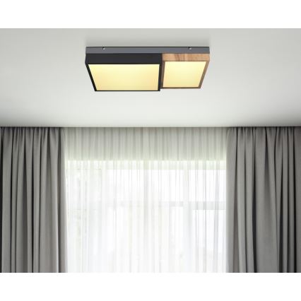 Globo 67286-30 - LED laelamp GUNDI LED/30W/230V 35x65 cm pruun/must