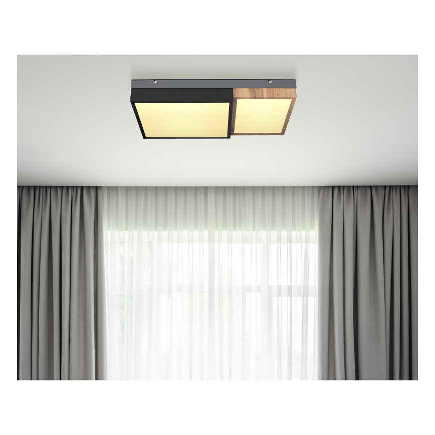 Globo 67286-30 - LED laelamp GUNDI LED/30W/230V 35x65 cm pruun/must