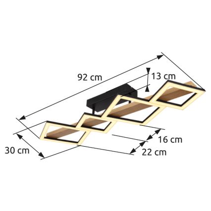 Globo - LED Laevalgusti LED/35W/230V 3000K pruun