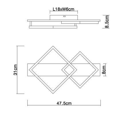 Globo - LED Laevalgusti LED/18W/230V