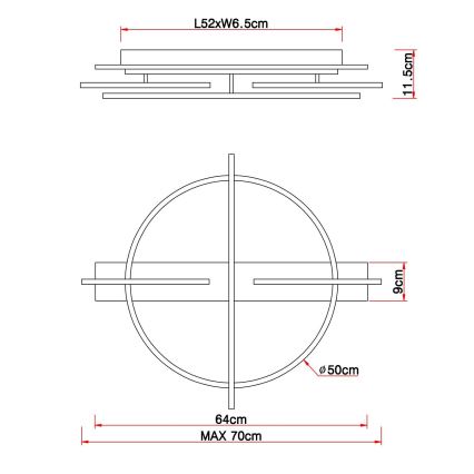 Globo - LED Laevalgusti LED/44W/230V