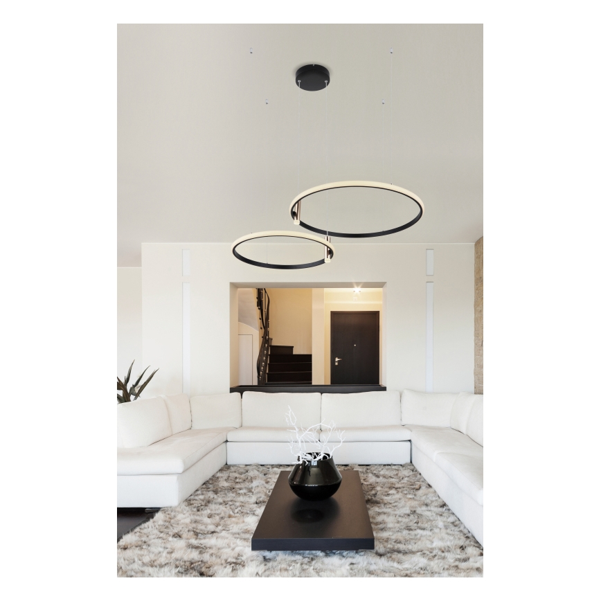 Globo - LED Hämardatav lühter LED/55W/230V 2700-6000K must + kaugjuhtimispult
