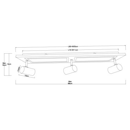 Globo - LED Kohtvalgusti LED/24W/230V + 3xGU10/5W