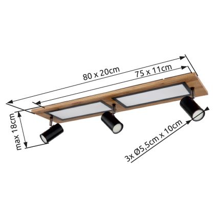 Globo - LED Kohtvalgusti LED/24W/230V + 3xGU10/5W