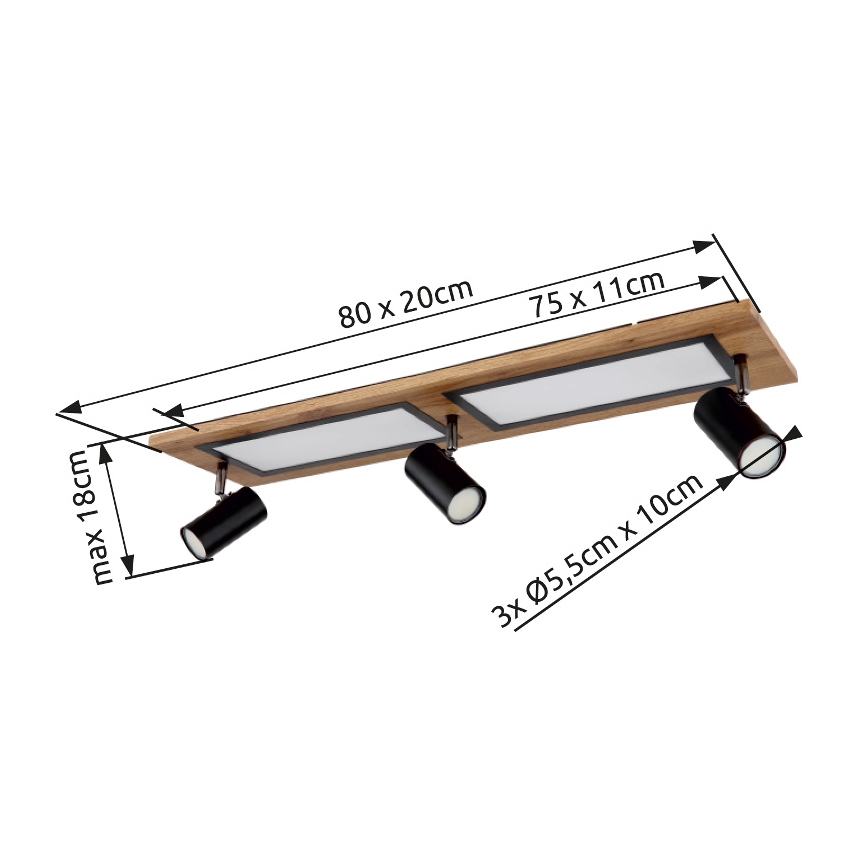 Globo - LED Kohtvalgusti LED/24W/230V + 3xGU10/5W
