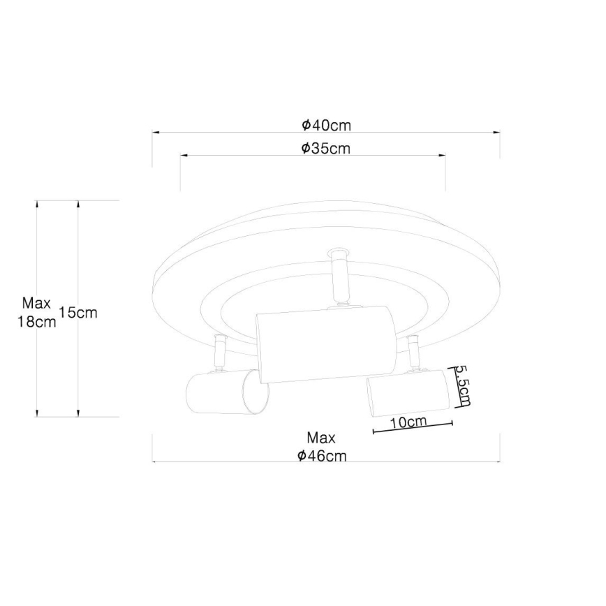 Globo - LED Kohtvalgusti 3xGU10/5W/230V + LED/15W/230V