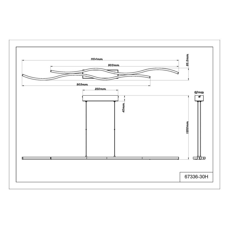 Globo - LED Lühter LED/30W/230V 3000K must