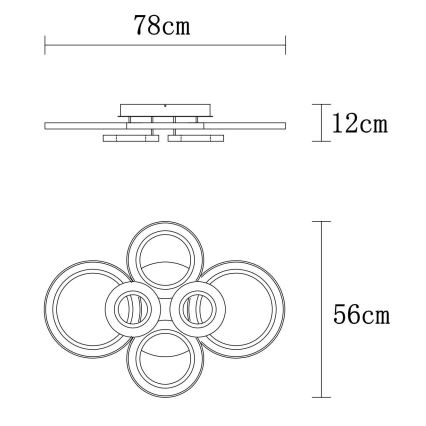 Globo - LED Hämardatav laevalgusti LED/60W/230V 2700-6000K 56x78 cm antratsiit + kaugjuhtimispult