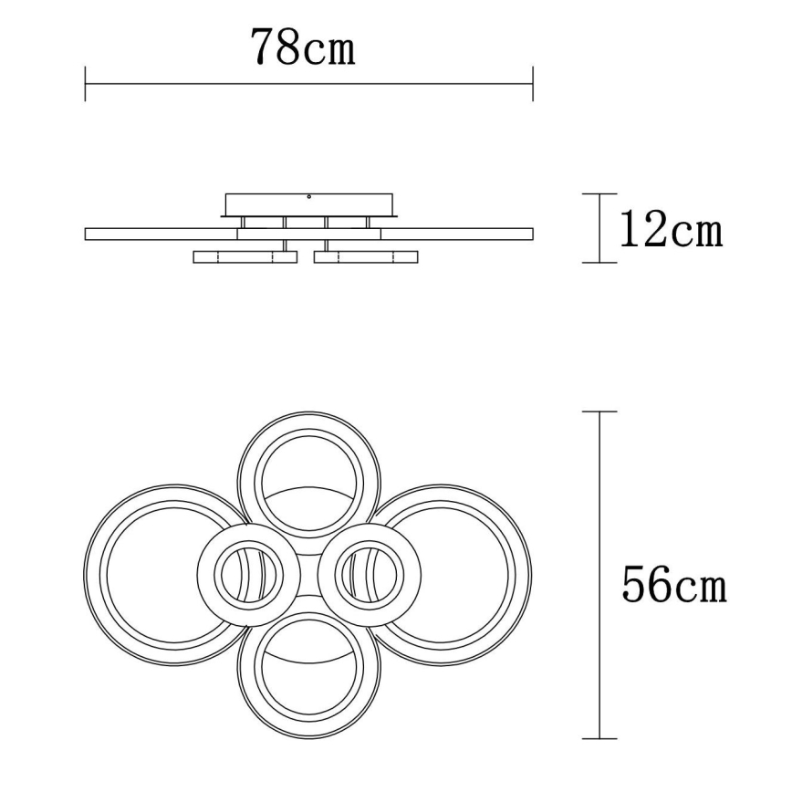 Globo - LED Hämardatav laevalgusti LED/60W/230V 2700-6000K 56x78 cm antratsiit + kaugjuhtimispult