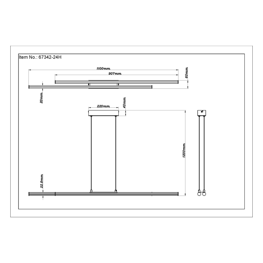Globo - LED Lühter LED/24W/230V 3000K must