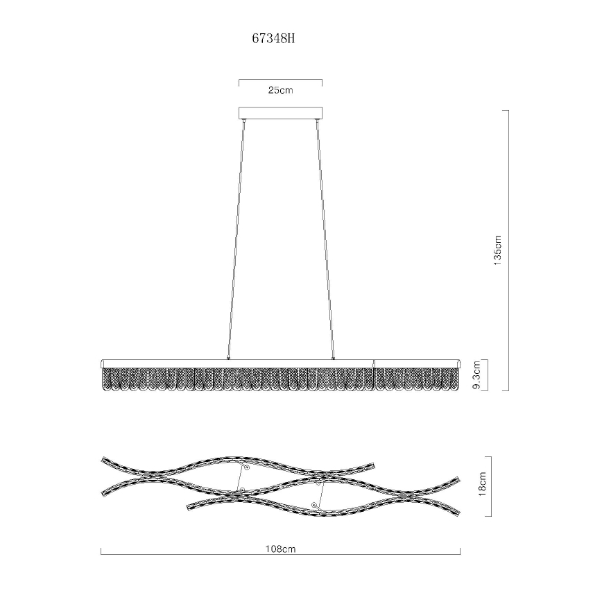 Globo - LED Lühter LED/35W/230V 3200K matt kroom