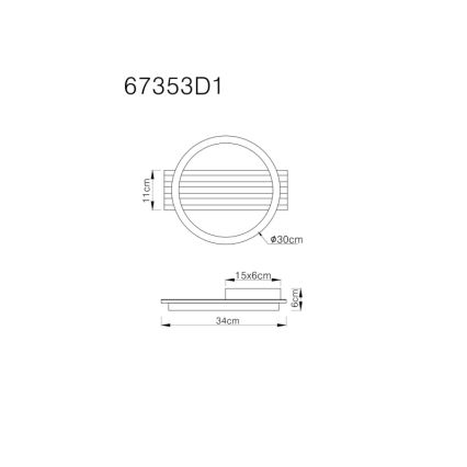 Globo - LED Laevalgusti LED/12W/230V 3000K 30x34 cm