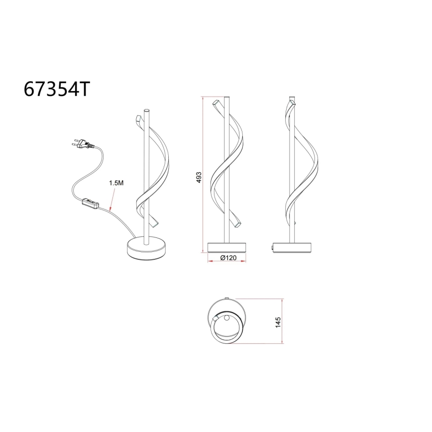 Globo - LED laualamp LED/12,5W/230V 3000K