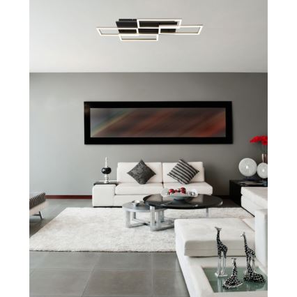 Globo - LED Hämardatav laelamp LED/40W/230V 2700-6500K 32,5x87,5 cm must + kaugjuhtimispult