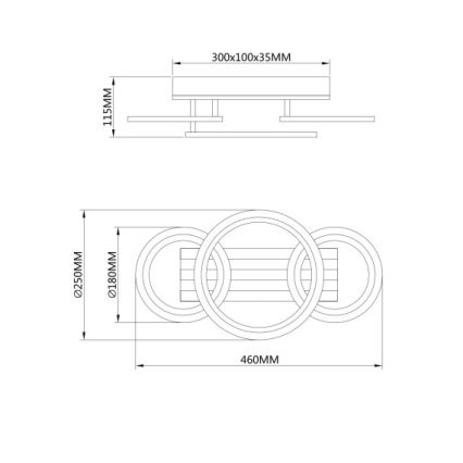 Globo - LED laevalgusti LED/21W/230V 3000/4200/600K 25x46 cm