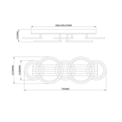 Globo - LED laevalgusti LED/34W/230V 3000/4200/6000K