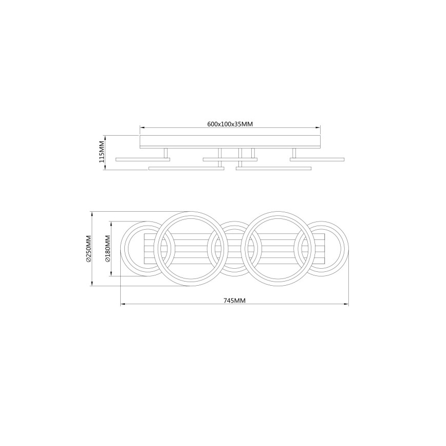 Globo - LED laelamp LED/34W/230V 3000/4200/600K 25x74,5 cm