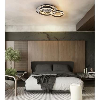 Globo - LED Laevalgusti LED/24W/230V 3000K 40x50,5 cm must/läikiv kroom