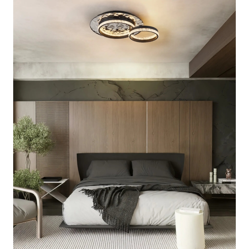 Globo - LED Laevalgusti LED/24W/230V 3000K 40x50,5 cm must/läikiv kroom