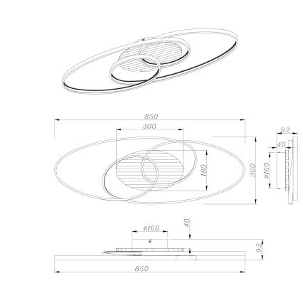 Globo - LED laelamp LED/40W/230V 3000K 85x30 cm