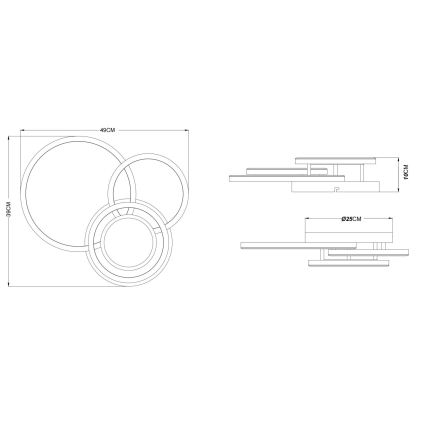 Globo - LED laelamp LED/40W/230V 3000K 49x39 cm