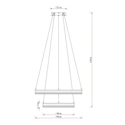 Globo - Hämardatav LED-lühter kaablil LED/60W/230V 2700-6000K + kaugjuhtimispult