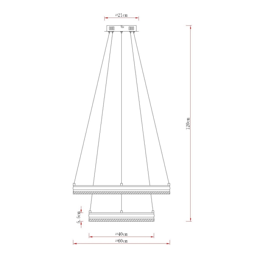 Globo - Hämardatav LED-lühter kaablil LED/60W/230V 2700-6000K + kaugjuhtimispult
