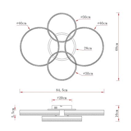 Globo - LED hämardatav laelamp LED/90W/230V 2700-6000K hõbedane + kaugjuhtimispult