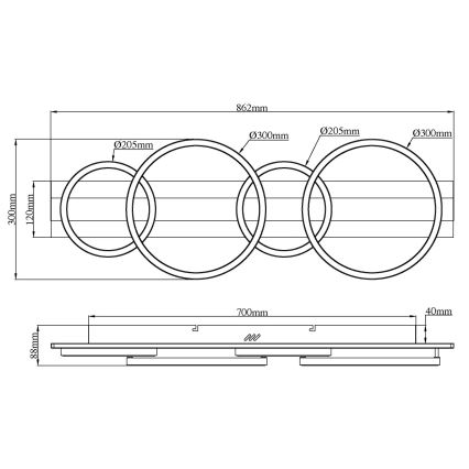 Globo - LED laelamp LED/55W/230V 4000K 30x86,2 cm