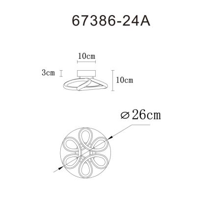 Globo - LED Laevalgusti LED/24W/230V 2700/4000/6000K d. 26 cm must