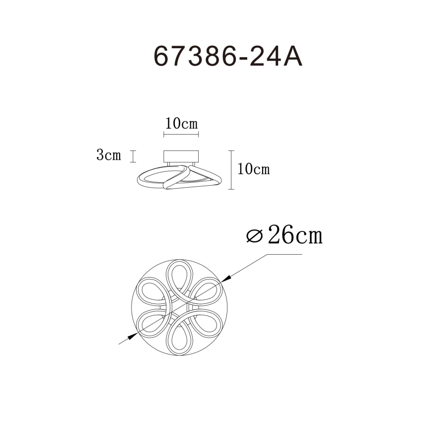 Globo - LED Laevalgusti LED/24W/230V 2700/4000/6000K d. 26 cm must